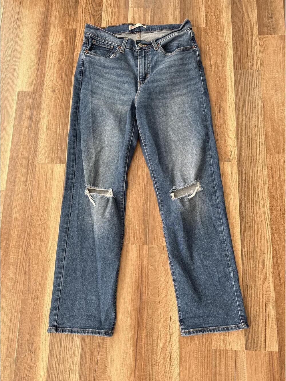 Levi Strauss Signature Easy Straight Jeans Distressed W28 L29
